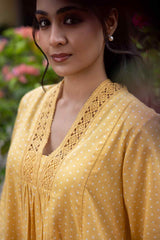 Mustard Polka Kurta