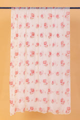 Pink Floral Chiffon Dupatta