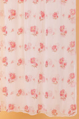 Pink Floral Chiffon Dupatta