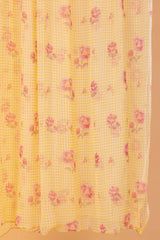 Yellow Checked Chiffon Dupatta