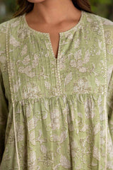Sage Pin Tucked Kurta