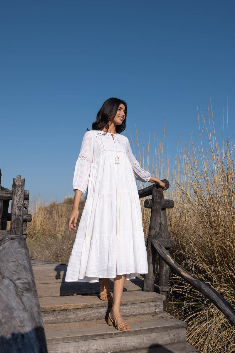 Tassel Lace Dress – Cottons Jaipur