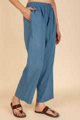 Dusty Blue Cotton Trousers