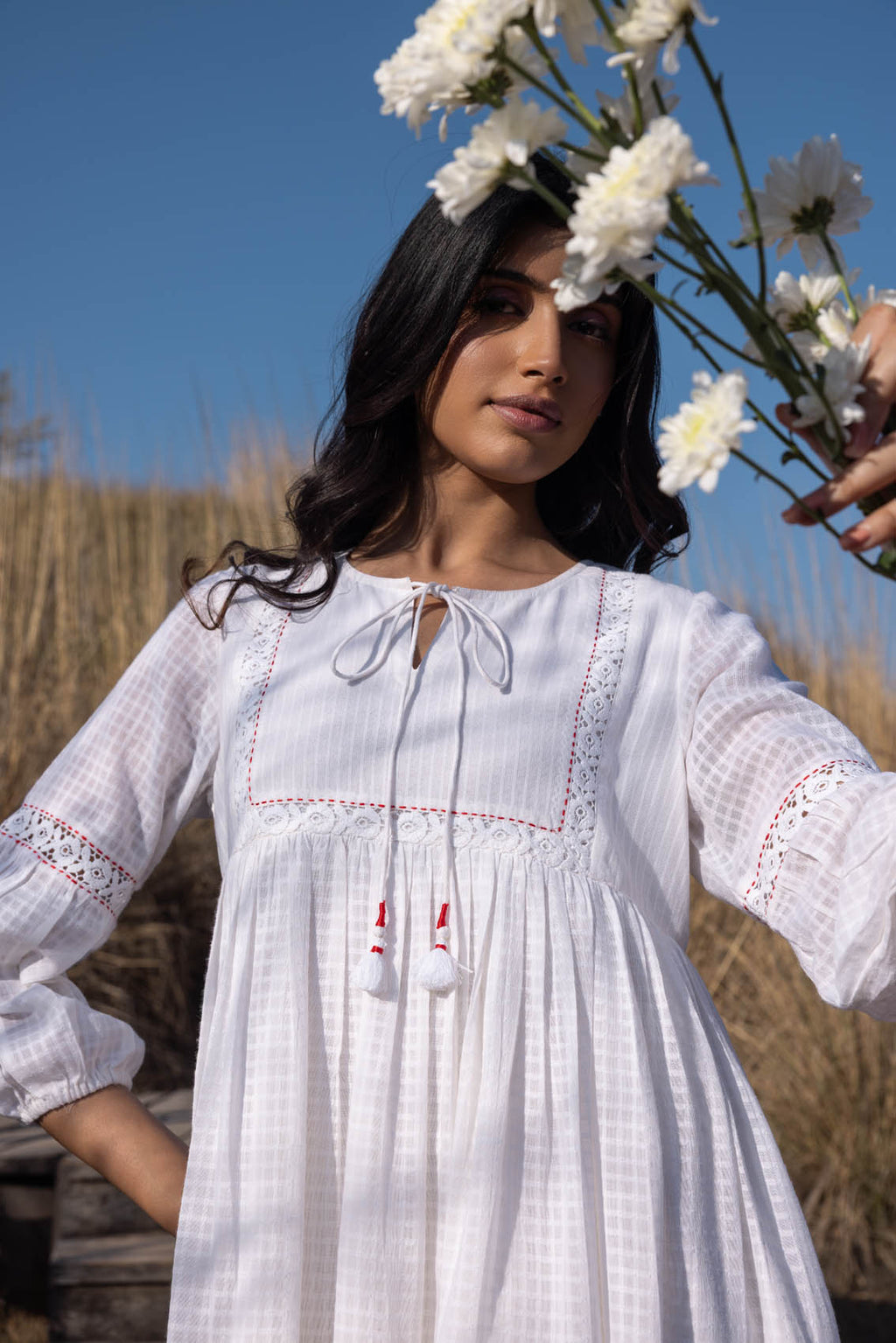 Tassel Lace Dress – Cottons Jaipur