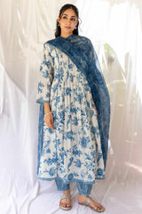 Chintz Blue Pleated Kurta