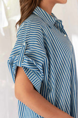 Striped Blue Anti-Fit Kurta