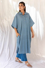 Striped Blue Anti-Fit Kurta