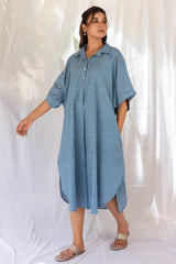 Striped Blue Anti-Fit Kurta