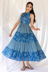Breezy Blue Tiered Dress
