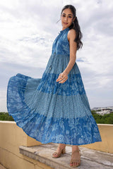 Breezy Blue Tiered Dress