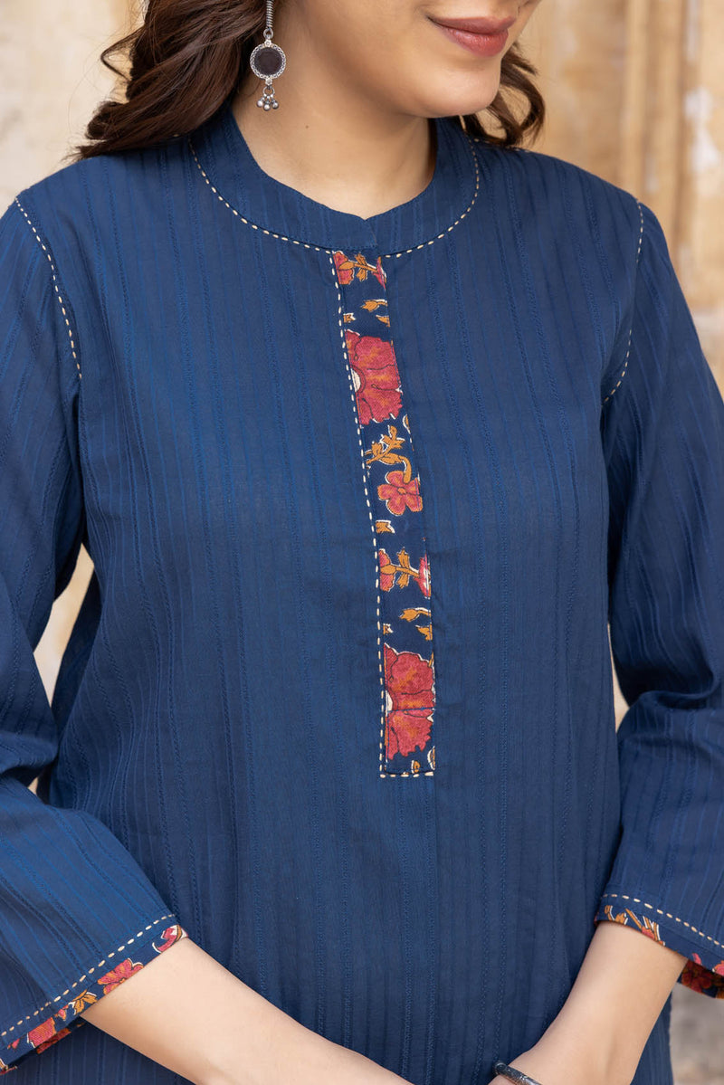 Midnight Blue Short Kurta