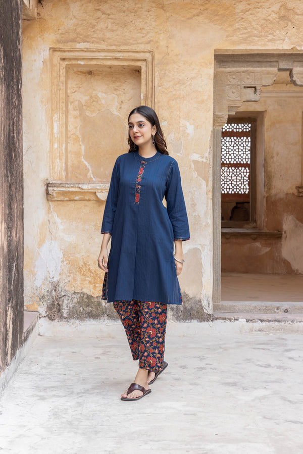 Midnight Blue Short Kurta