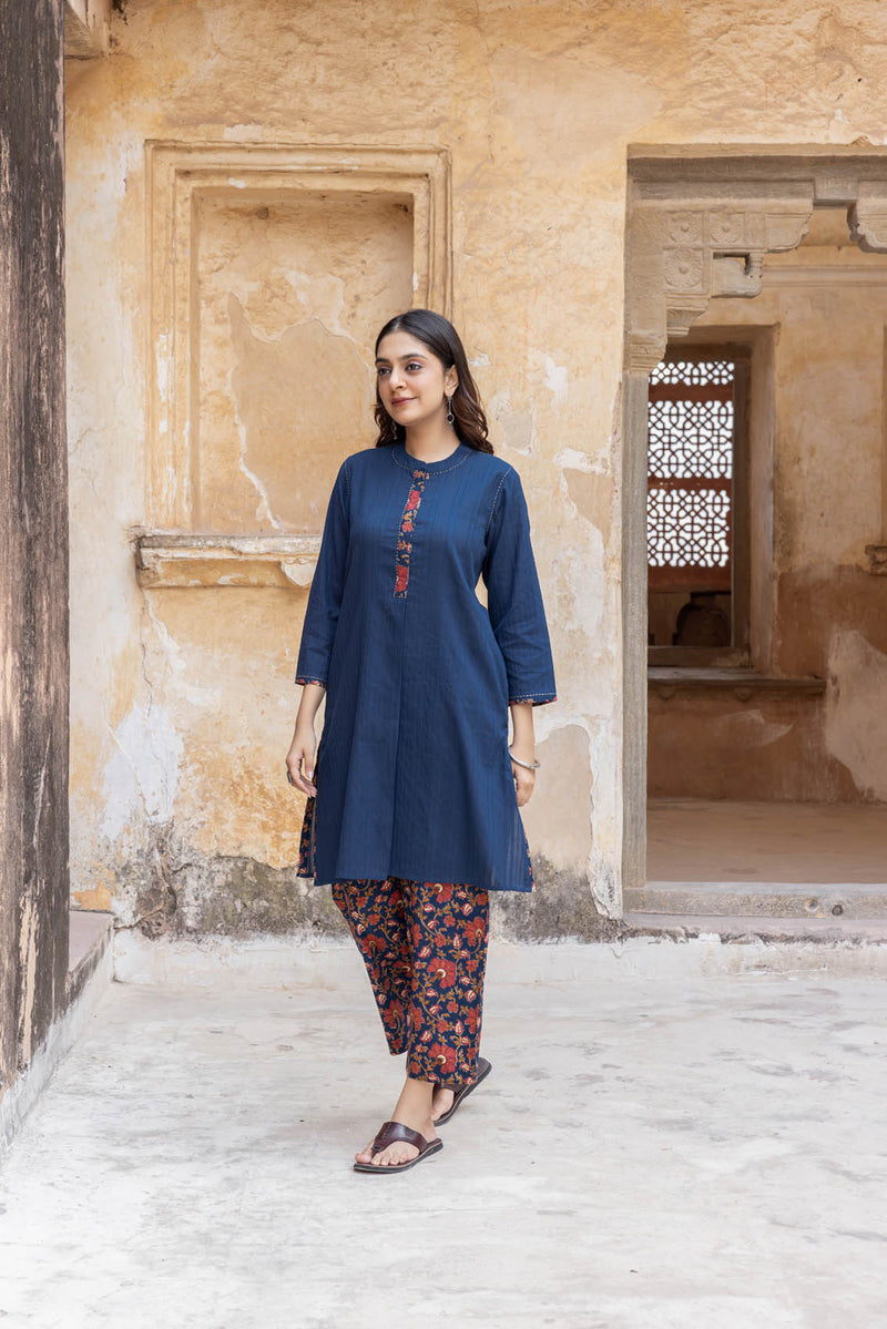Midnight Blue Short Kurta