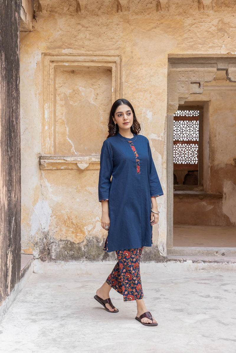 Midnight Blue Short Kurta