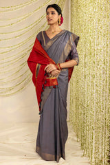 Resham Zari Raw Silk Saree