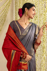 Resham Zari Raw Silk Saree