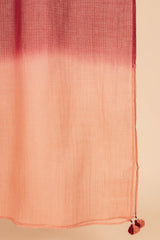 Red And Peach Ombre Dupatta
