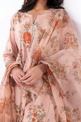 Blush Peach Floral Kurta