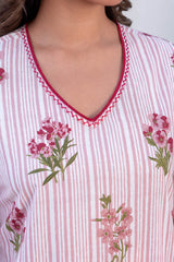 Striped Floral Kurta