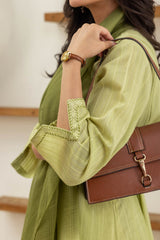 Lime Green Pleated Kurta