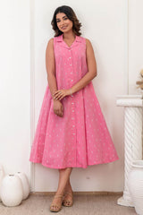 Bubblegum Pink Handloom Dress