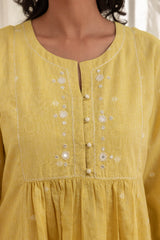 Lemon Handloom Kurta