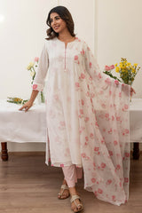 Pink Floral Double Layered Kurta