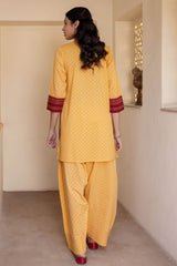 Yellow  Narayanpeth Short Kurta