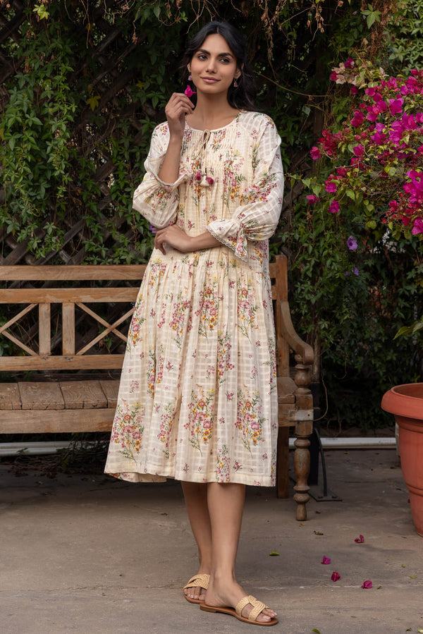 chinese dress ladies Block Print Coco Pink Cotton Dress  Gulabo Jaipur
