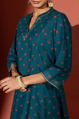 Teal Noor Kurti