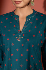 Teal Noor Kurti