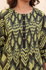 Green Grid Kurta