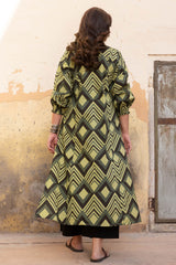 Green Grid Kurta