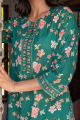Teal Orchard Kurta