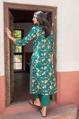 Teal Orchard Kurta