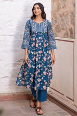Cobalt Orchard Kurta