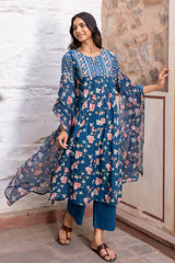 Cobalt Orchard Kurta