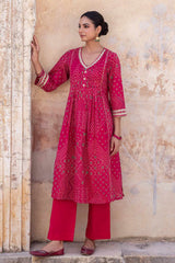 Gulnaar Bandhej Kurta