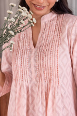Peach Dobby Kurta