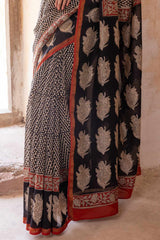 Bagru Buta Chanderi Saree