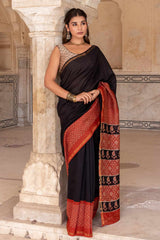 Bagru Chanderi Saree