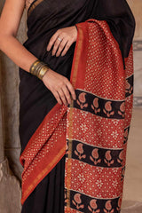 Bagru Chanderi Saree