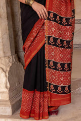 Bagru Chanderi Saree