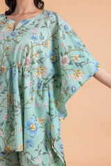 Soft Blooms Kaftan Nightsuit Set