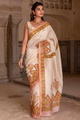 Zigzag Chanderi Saree