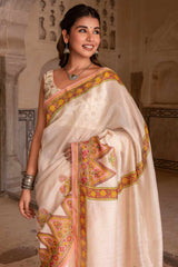 Zigzag Chanderi Saree