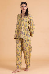 Mustard Buti Pajama Set