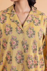 Mustard Buti Pajama Set