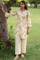 Yellow Floral Kurti
