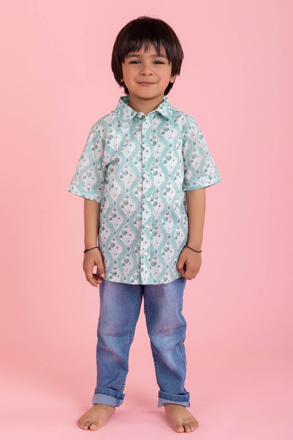 Aqua Boys Shirt – Cottons Jaipur